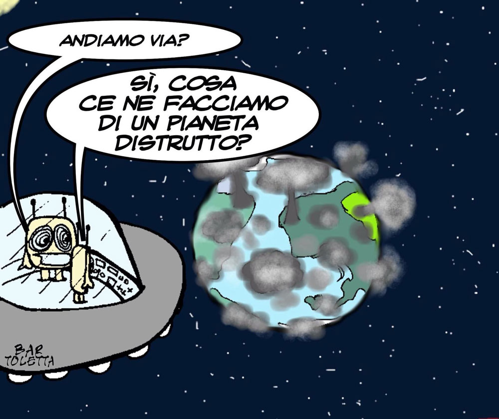 - Andiamo via? - Sì, cosa ce ne facciamo di di un pianeta distrutto?